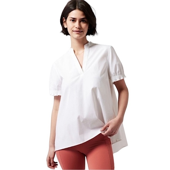 Athleta Tops - New! Athleta Levitate Poplin Tee Short Sleeve Blouse Size Small